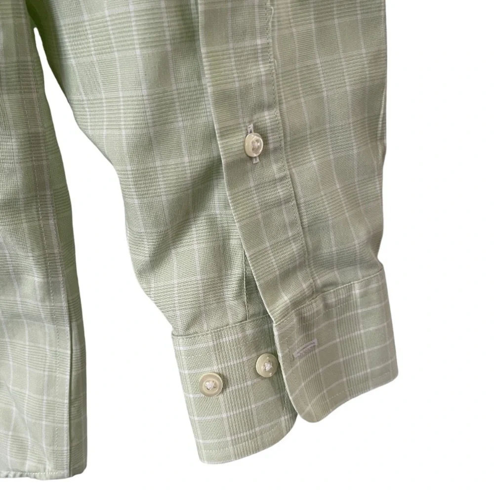 Brooks Brothers Green Plaid Traditional Fit Button Down Shirt 100% Cotton 15 2/3